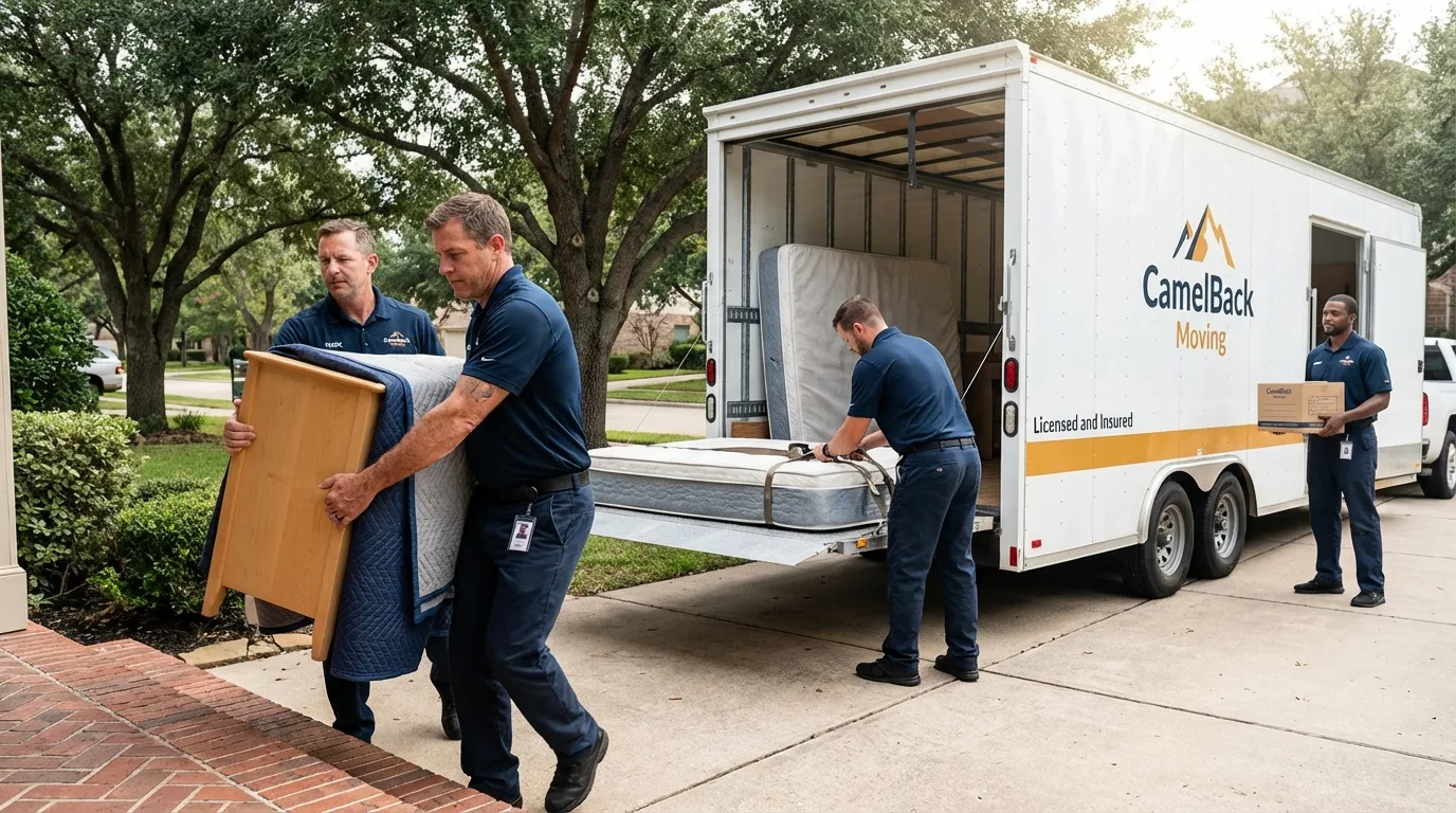 Crew loading residential truck for cross-state move from Ankeny, IA